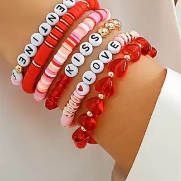 Colorful Valentine's Beaded Bracelets - Picture 2 of 3